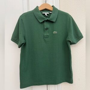 Lacoste Green Polo Shirt Classic Cotton Piqué Boys 10 Excellent Condition